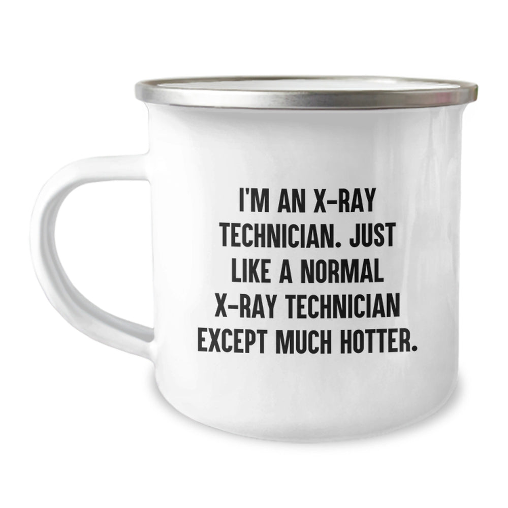 Funny X-Ray Technician Christmas Unique Gifts for Men from Coworkers, Unique Camping Mug with Quirky Quote, Hotter than Normal X-Ray Technician - Image 1