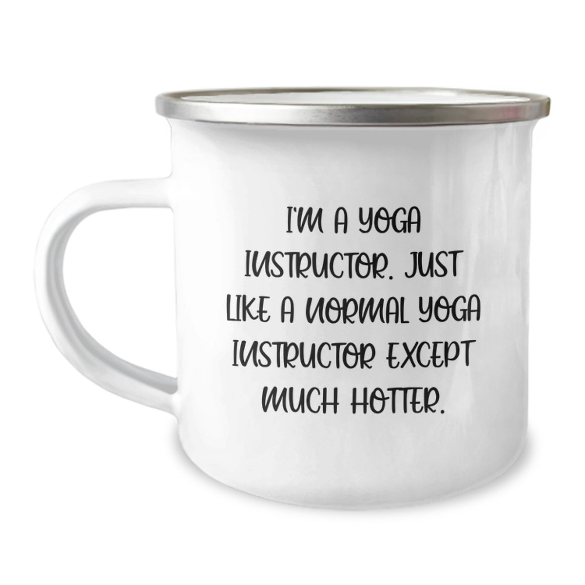 Funny Yoga Instructor Gifts from Friends - 'Hotter' Camping Mug for Birthday - Unique Yoga Instructor Present - Image 1