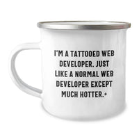 Load image into Gallery viewer, Gifts for Web Developer Friends from Family, Funny 'Tattooed' Camping Mug for Graduation Unique Gifts, Web Developer Enthusiasts' Favorite - Image 1