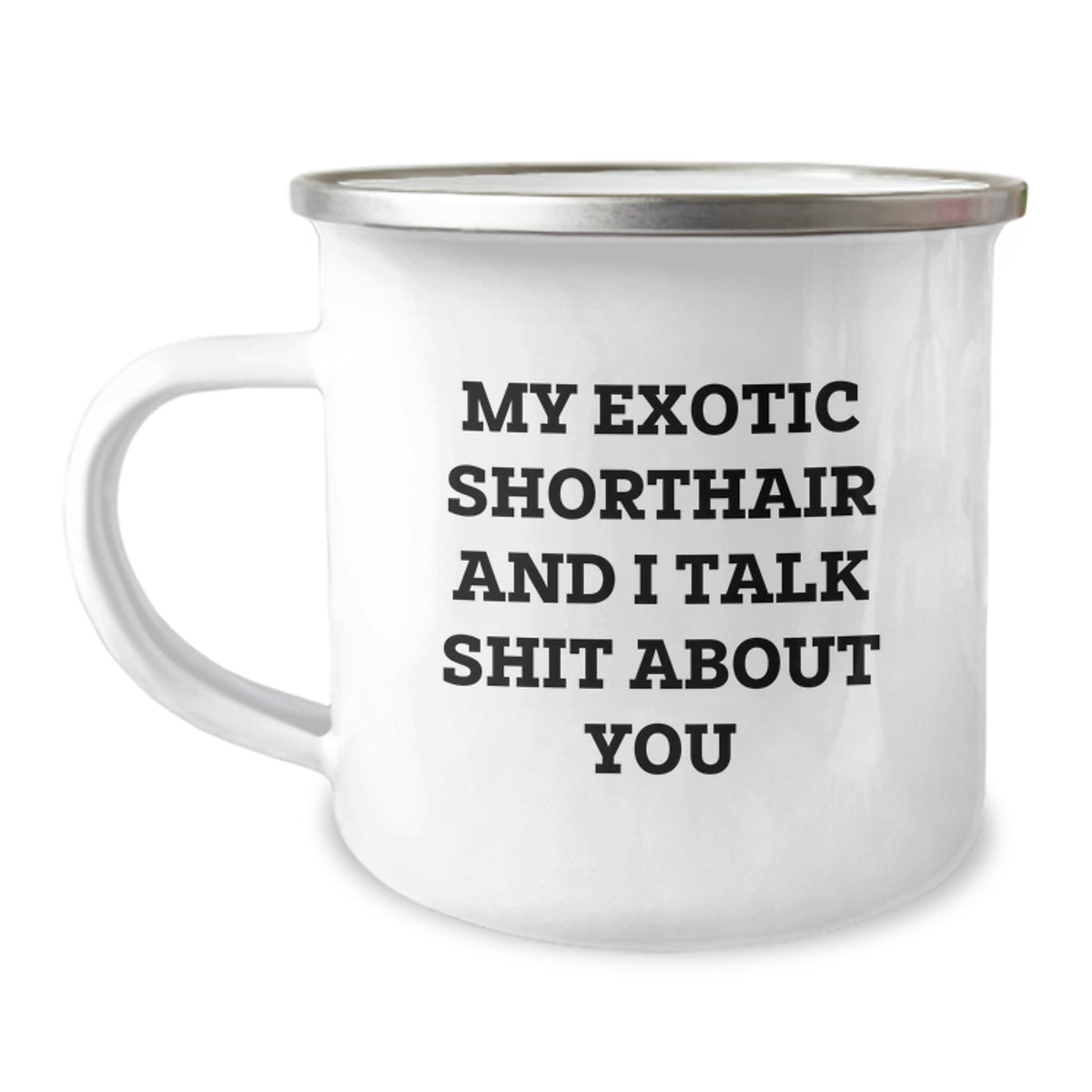 Exotic Shorthair Cat Lovers Gifts from Family, Camping Mug with Funny Quote, Unique Graduation Gifts - Image 1