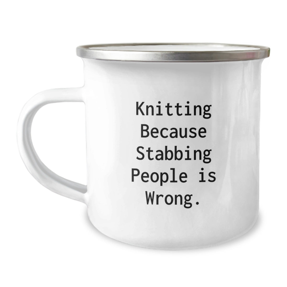 Knitting Enthusiasts' Delight, Funny Camping Mug for Knitting Birthday Unique Gifts from Friends, Gifts for Knitting Lovers - Image 1