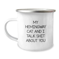 Load image into Gallery viewer, Hemingway Cat Lovers Gifts from Men to Friends - Funny Camping Mug for Birthday - Image 1
