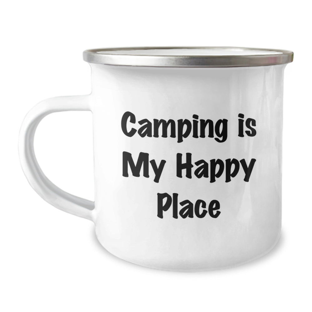 Camping Adventure Gifts from Friends, Unique Camping Mug for Men, Women, or Family - Camping Is My Happy Place - Image 1
