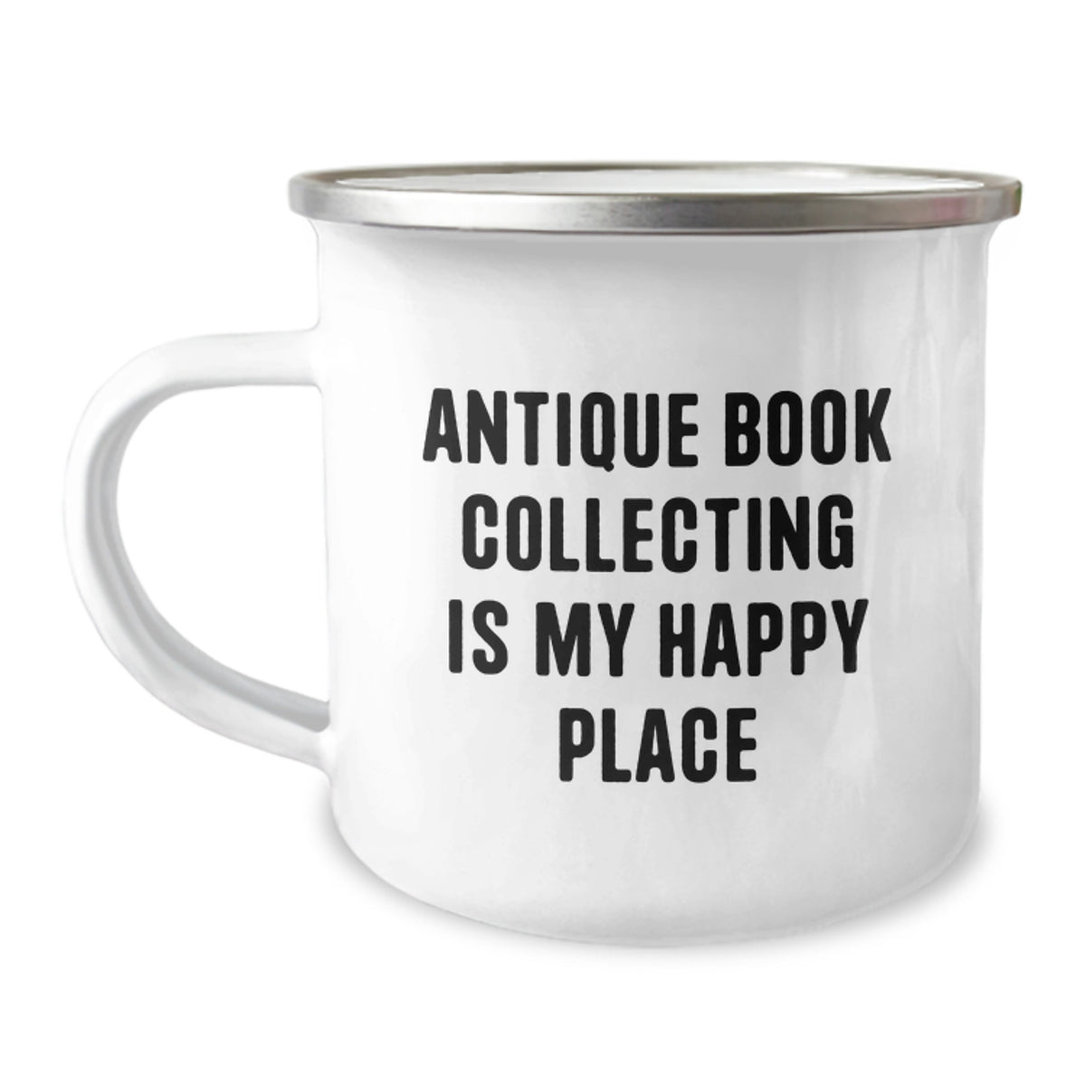 Antique Book Collecting Gifts for Him, Funny Camping Mug 'Antique Book Collecting Is My Happy Place' Gifts from Dad, Gifts for Book Lovers - Image 1