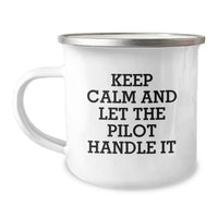 Load image into Gallery viewer, Funny Pilot Gifts from Men to Women on Valentine's - Keep Calm And Let The Pilot Handle It Insulated Camping Mug - Image 1