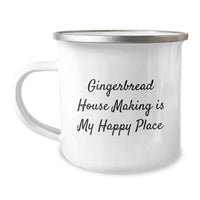 Load image into Gallery viewer, Gingerbread House Making Delights, Funny Camping Mug Gifts from Friends to Gingerbread House Making Enthusiasts, 12 oz Stainless Steel - Image 1
