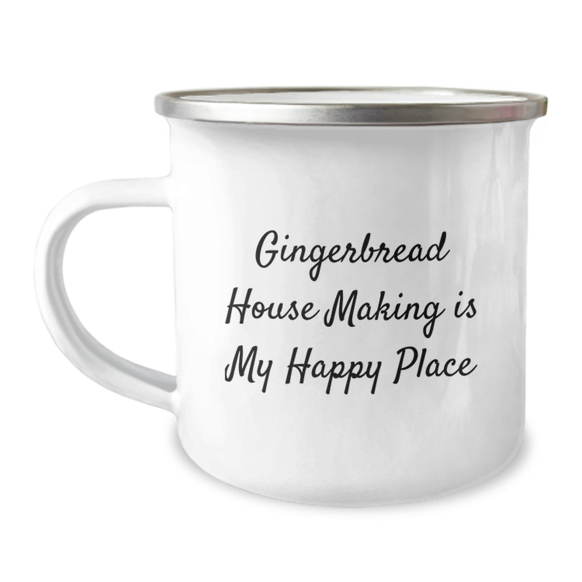 Gingerbread House Making Delights, Funny Camping Mug Gifts from Friends to Gingerbread House Making Enthusiasts, 12 oz Stainless Steel - Image 1