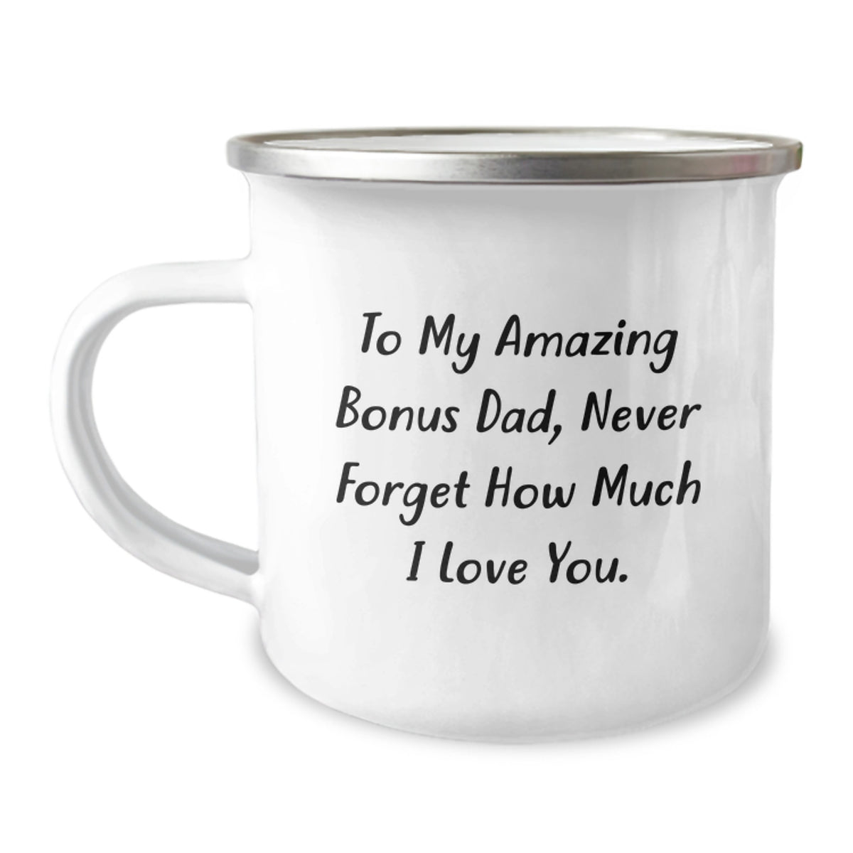 Funny Christmas Unique Gifts for Bonus Dad, Unique Camping Mug with Inspirational Quote, Gifts from Family to Bonus Dad - Image 1