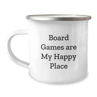 Load image into Gallery viewer, Funny Board Games Gifts from Family - &#39;Board Games Are My Happy Place&#39; Camping Mug for Graduation - Image 1

