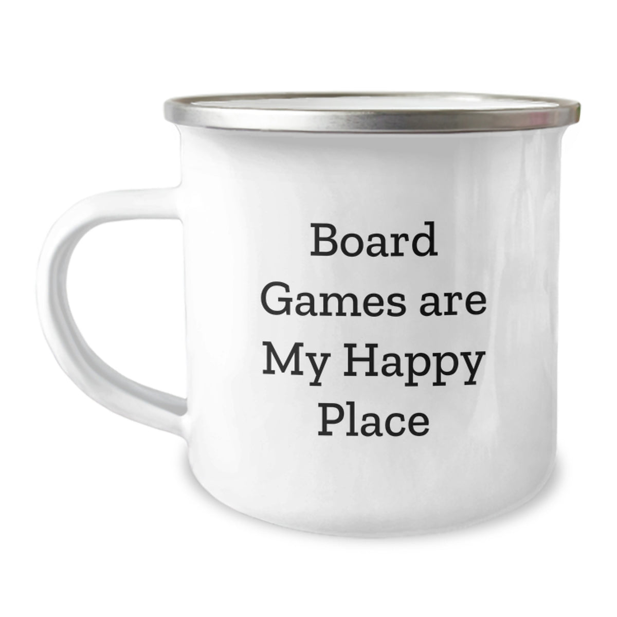 Funny Board Games Gifts from Family - 'Board Games Are My Happy Place' Camping Mug for Graduation - Image 1