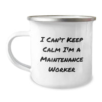 Load image into Gallery viewer, Funny Maintenance Worker Gifts for Men, &#39;I Can&#39;t Keep Calm I&#39;m A Maintenance Worker&#39; Christmas Unique Mugs for Camping Enthusiasts from Friends and Family - Image 1
