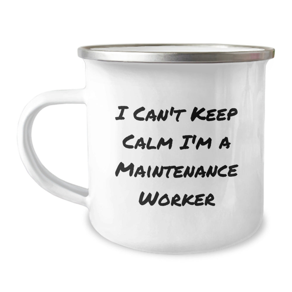 Funny Maintenance Worker Gifts for Men, 'I Can't Keep Calm I'm A Maintenance Worker' Christmas Unique Mugs for Camping Enthusiasts from Friends and Family - Image 1