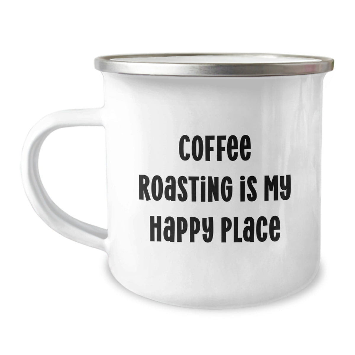 Funny Coffee Roasting Camping Mug Gifts from Friends for Birthday Coffee Lovers, 'Coffee Roasting Is My Happy Place' Quote - Image 1