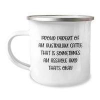 Load image into Gallery viewer, Funny Australian Cattle Dog Gifts for Men - Camping Mug - Proud Parent Quote - Unique Christmas Memorable Presents for Friends from Family - Image 1
