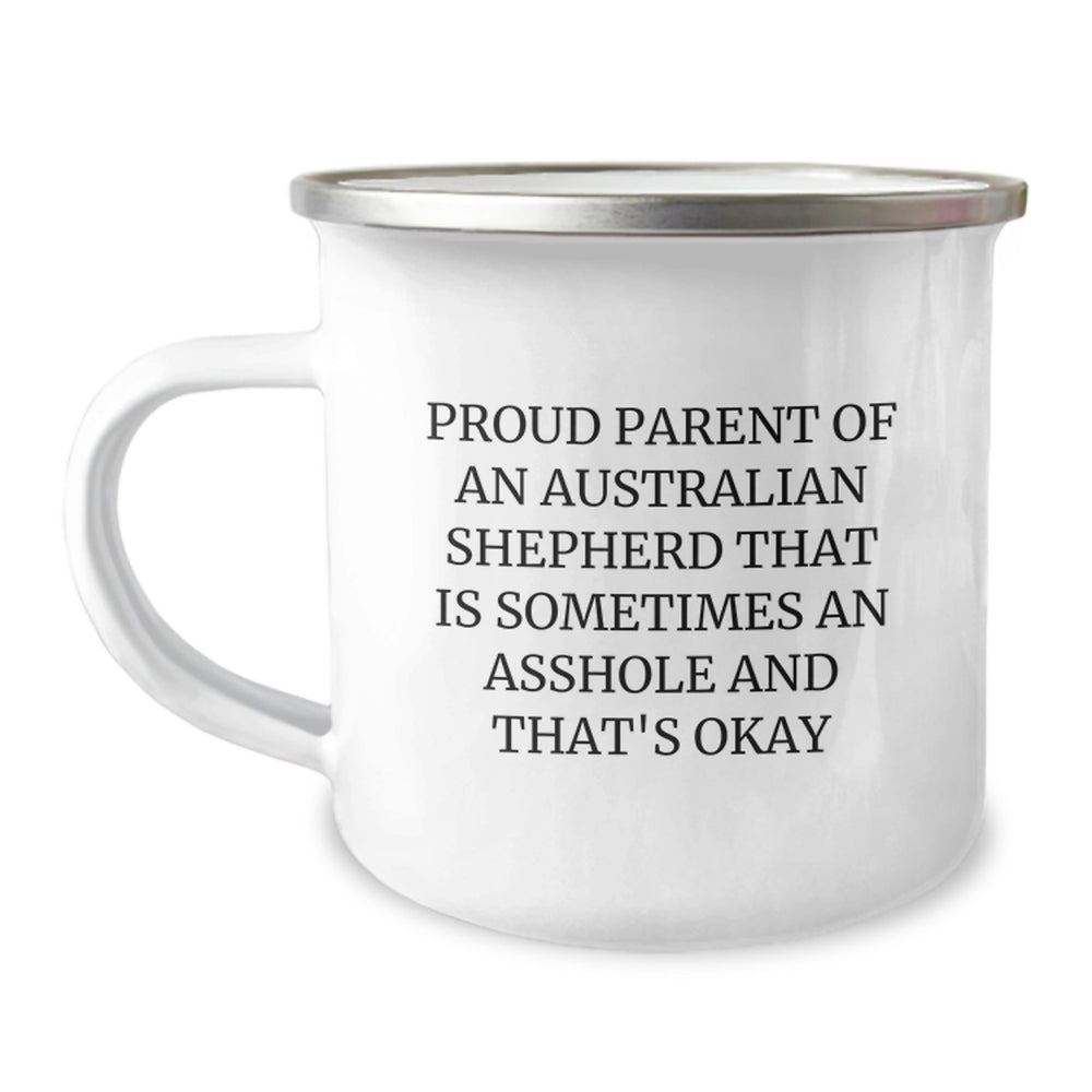 Funny Australian Shepherd Dog Gifts from Proud Parents to Men - Camping Mug for Graduation Unique Gifts - Image 1