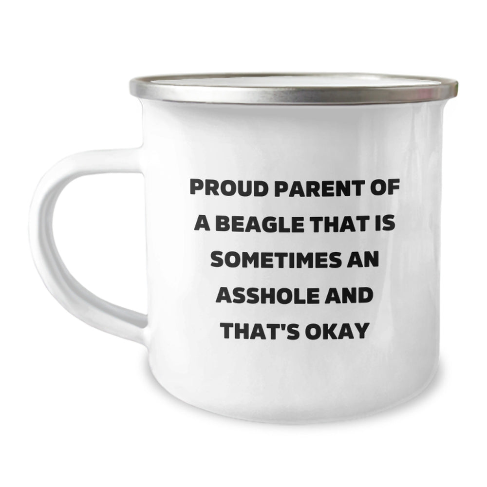 Beagle Dog Lover Gifts from Men to Friends - Proud Parent Quote, Camping Mug for Graduation, Funny Gift for Beagle Dog Owners - Image 1