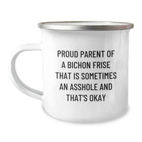 Load image into Gallery viewer, Bichon Frise Dog Lovers Gifts from Friends, Funny Camping Mug for Proud Dog Owners, Graduation Unique Gifts for Men and Women - Image 1
