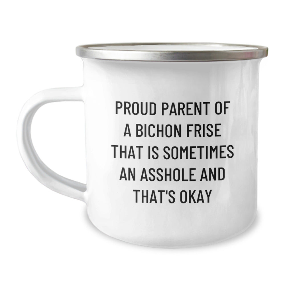 Bichon Frise Dog Lovers Gifts from Friends, Funny Camping Mug for Proud Dog Owners, Graduation Unique Gifts for Men and Women - Image 1