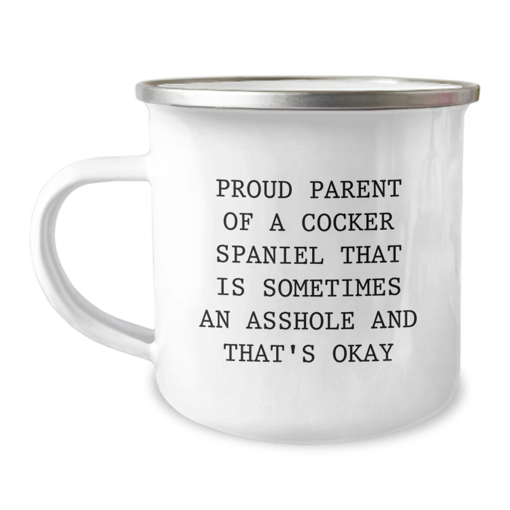 Funny Cocker Spaniel Dog Mugs Gifts for Men, Women, Friends, Family - Camping Mug with Quote - Image 1