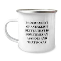 Load image into Gallery viewer, Funny English Setter Dog Gifts for Men from Friends on Christmas - Proud Parent Camping Mug - Image 1
