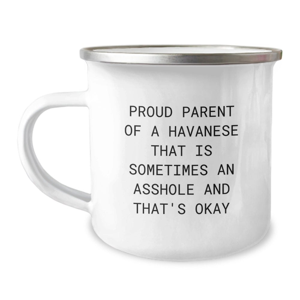 Funny Havanese Dog Gifts for Men - Christmas Unique Presents from Friends for Havanese Dog Lover Camping Mug - Image 1