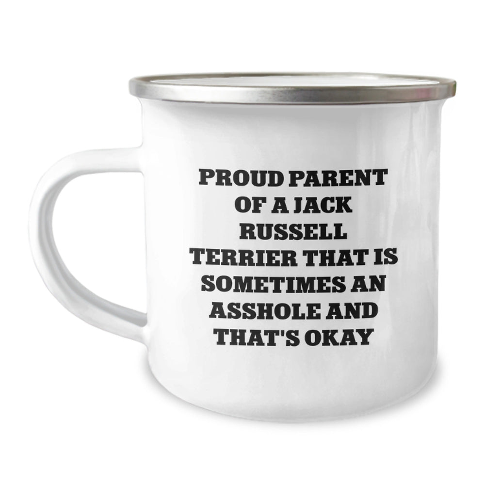 Funny Jack Russell Terrier Dog Gifts for Men, Camping Mug - Proud Parent Quote, Gifts from Friends - Image 1