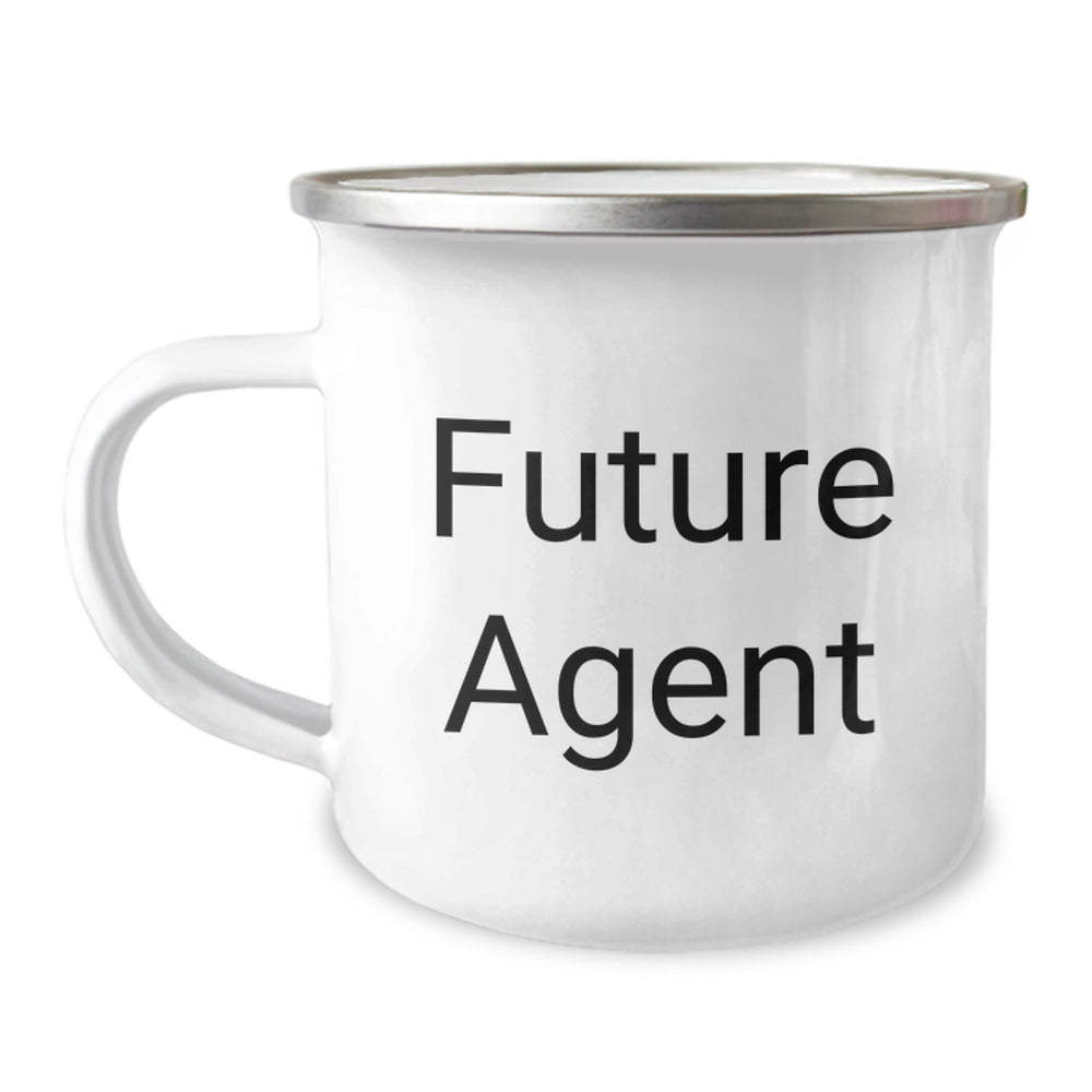 Funny Agent Christmas Unique Gift Unique Camping Mug for Agent Friends and Family to Cheer Them Up - 'You're a Future Agent, Keep Going!' - Image 1