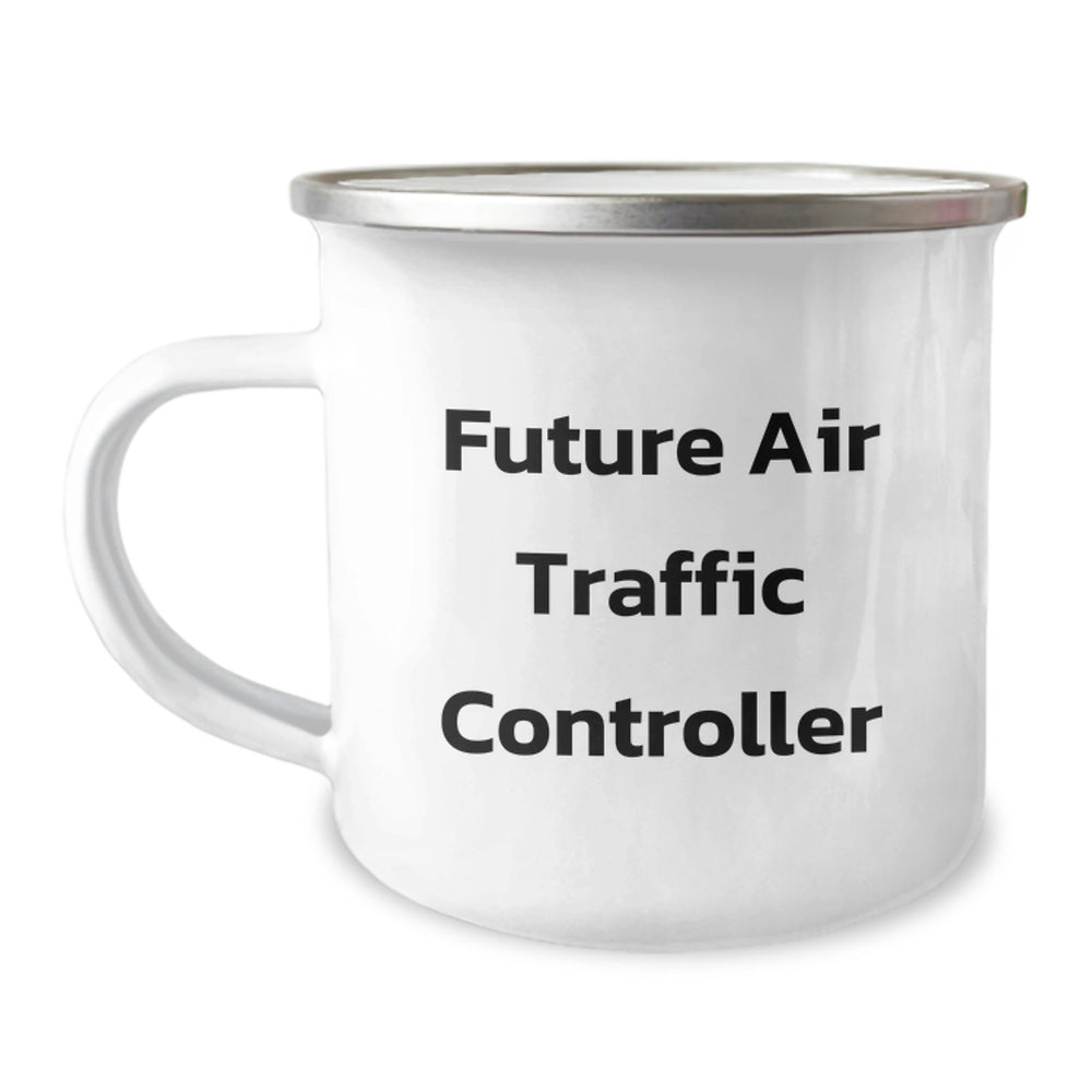 Funny Inspirational Gifts from Friends for Air Traffic Controller Men Christmas Unique Mugs - Future Air Traffic Controller Camping Mug - Image 1