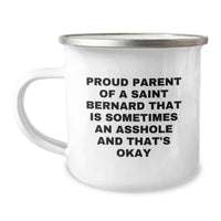 Load image into Gallery viewer, Saint Bernard Dog Lovers&#39; Funny Camping Mug, Gifts from Parents to Proud Owners, Unique Graduation Gift for Saint Bernard Dog Enthusiasts - &#39;Sometimes An Asshole And That&#39;s Okay&#39; - Image 1
