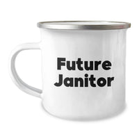 Load image into Gallery viewer, Funny Janitor Quotes Camping Mug Gifts from Friends - Perfect Graduation Unique Gifts for Janitor Men - Image 1