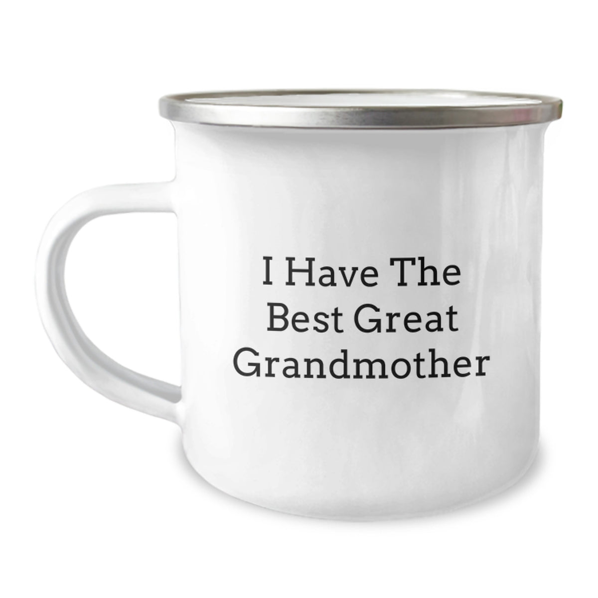 Funny Grandmother Gifts for Her Graduation, 'I Have The Best Great Grandmother' Camping Mug, Gifts from Family, Perfect for Her Special Day, 12 oz Stainless Steel, Enamel Finish - Image 1