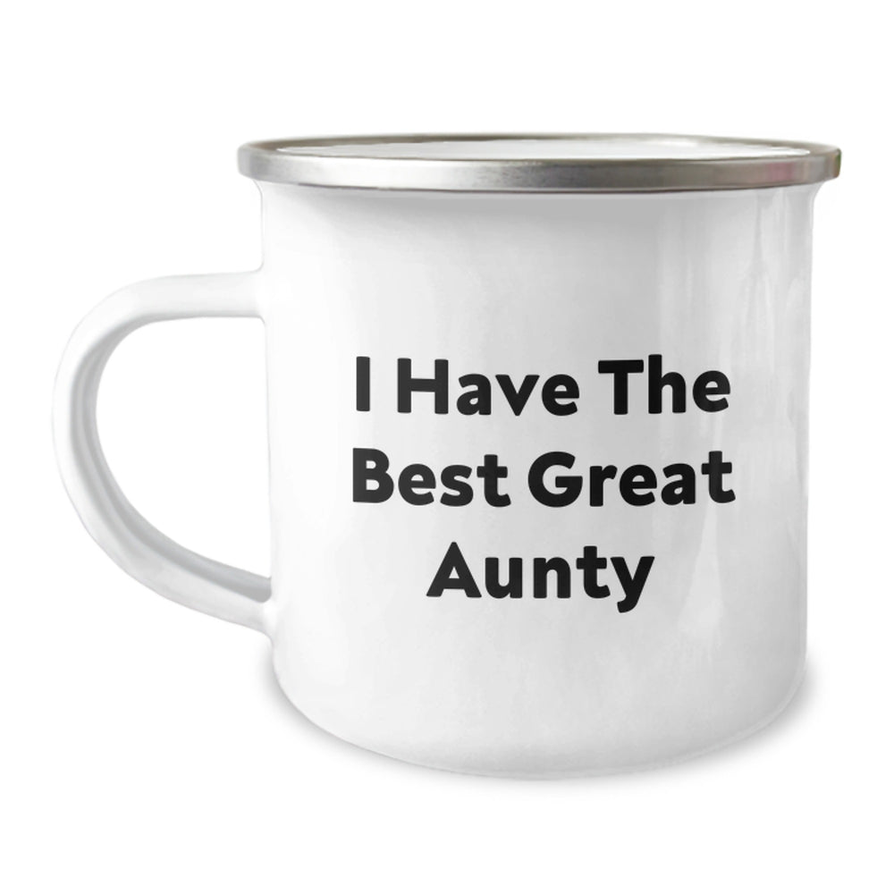 Funny Aunty Gifts from Family, Gifts for Aunty on Graduation, I Have The Best Great Aunty Camping Mug - Image 1