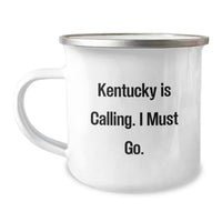 Load image into Gallery viewer, Funny, Kentucky Camping Mug, Birthday Unique Gifts for Kentucky Lovers - 'Kentucky Is Calling, I Must Go.' - Image 1