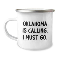 Load image into Gallery viewer, Funny Oklahoma Camping Mug Gifts for Men from Friends, Unique Graduation Unique Gifts, Oklahoma Is Calling I Must Go - Image 1