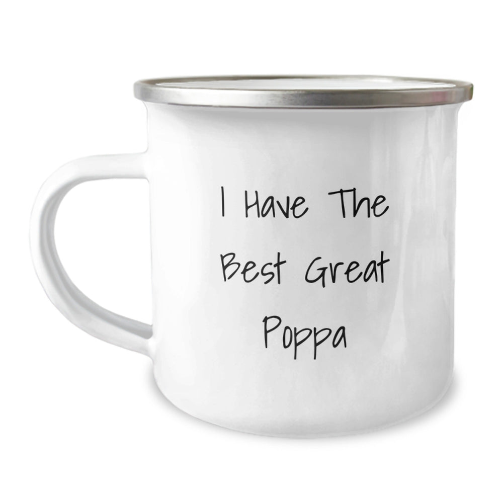 Funny Poppa Gifts from Men to Poppa for Graduation Unique Camping Mugs with I Have The Best Great Poppa Quote - Image 1