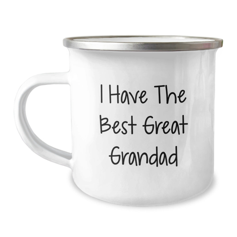 Funny Grandad Gifts, I Have The Best Great Grandad, Camping Mug for Men, Unique Graduation Gifts from Family to Grandad - Image 1