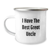 Load image into Gallery viewer, Funny Uncle Camping Mug, I Have The Best Great Uncle, Gifts from Family for Uncle&#39;s Graduation, 12 oz Stainless Steel with Enamel Finish - Image 1
