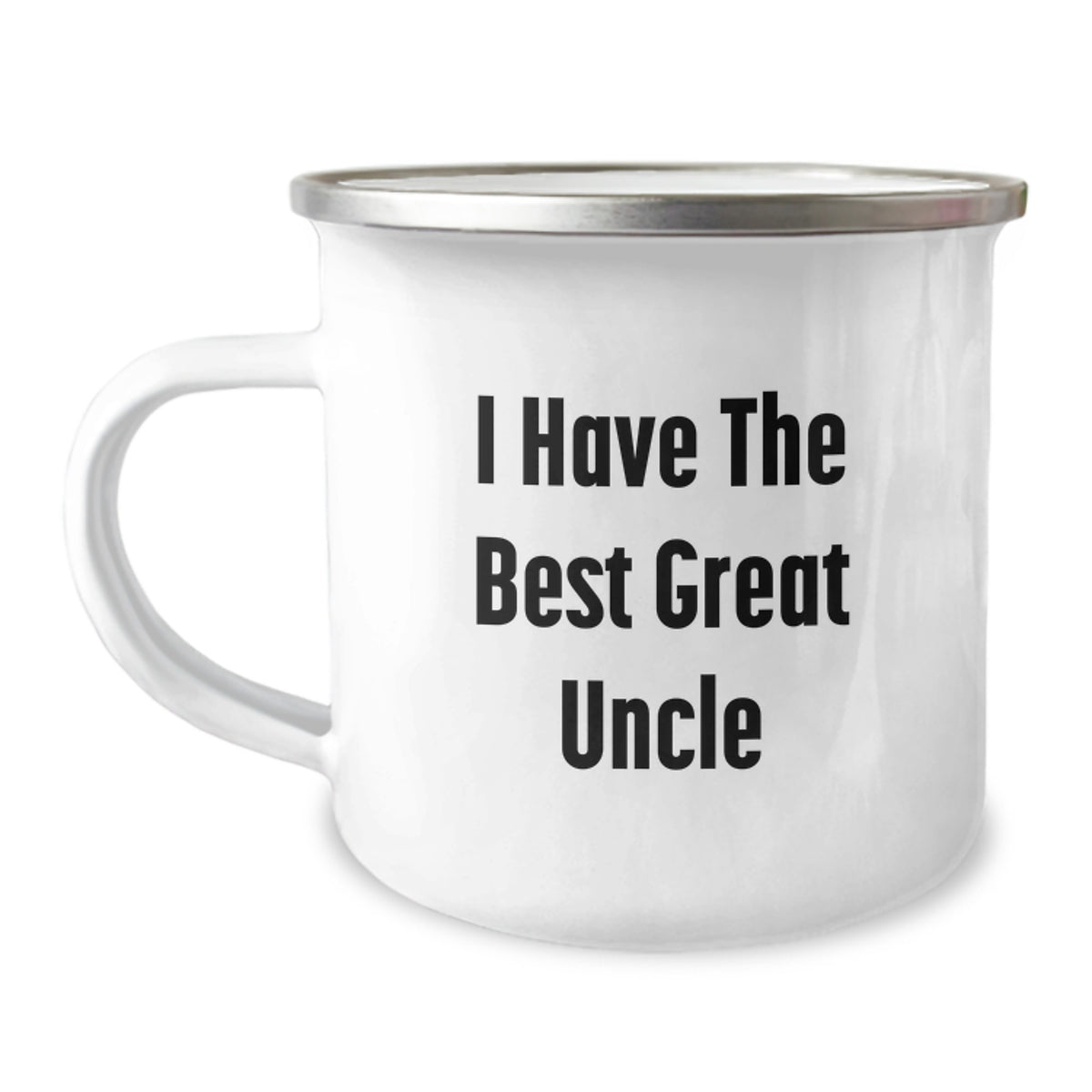 Funny Uncle Camping Mug, I Have The Best Great Uncle, Gifts from Family for Uncle's Graduation, 12 oz Stainless Steel with Enamel Finish - Image 1