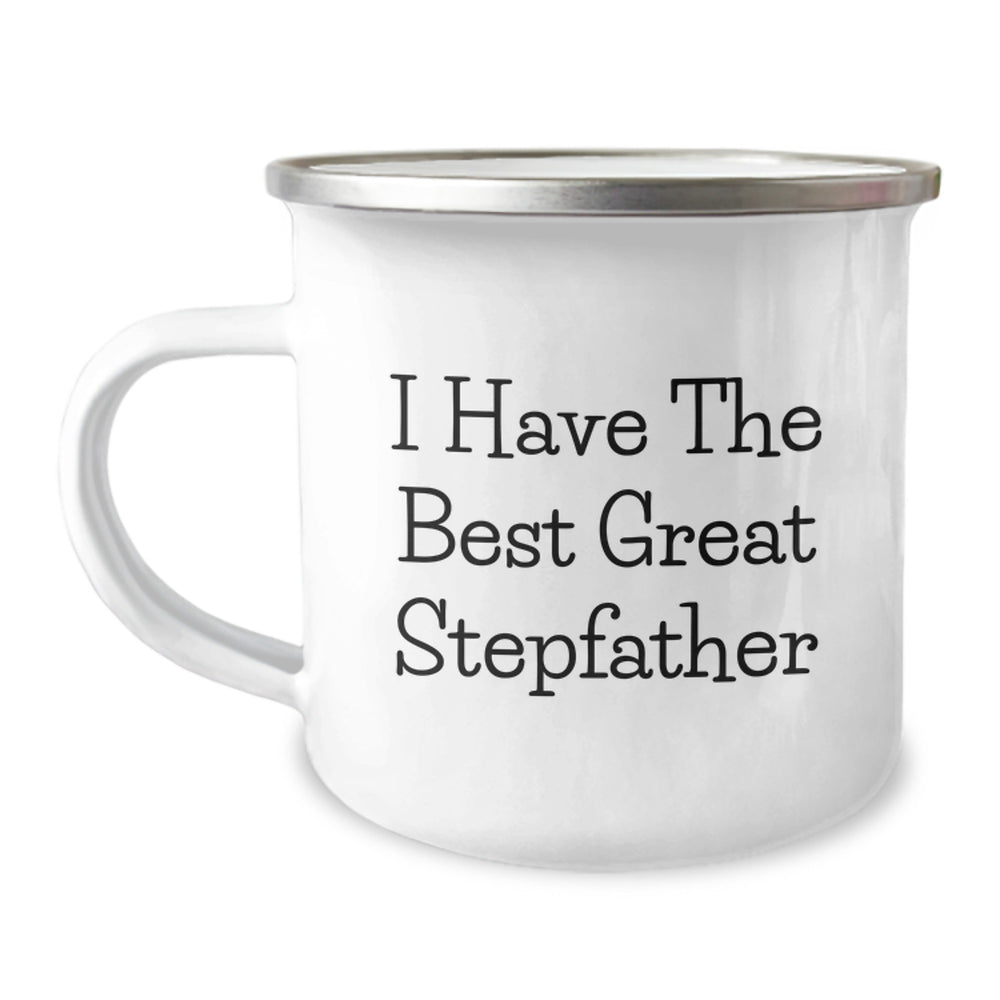 Funny Stepfather Gifts, I Have The Best Great Stepfather, Camping Mug for Graduation, Gifts from Family to Stepfather - Image 1