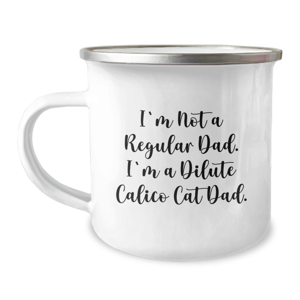 Dilute Calico Cat Dad Gifts from Men, Funny Camping Mug for Dilute Calico Cat Lovers, Christmas Unique Gifts - Image 1