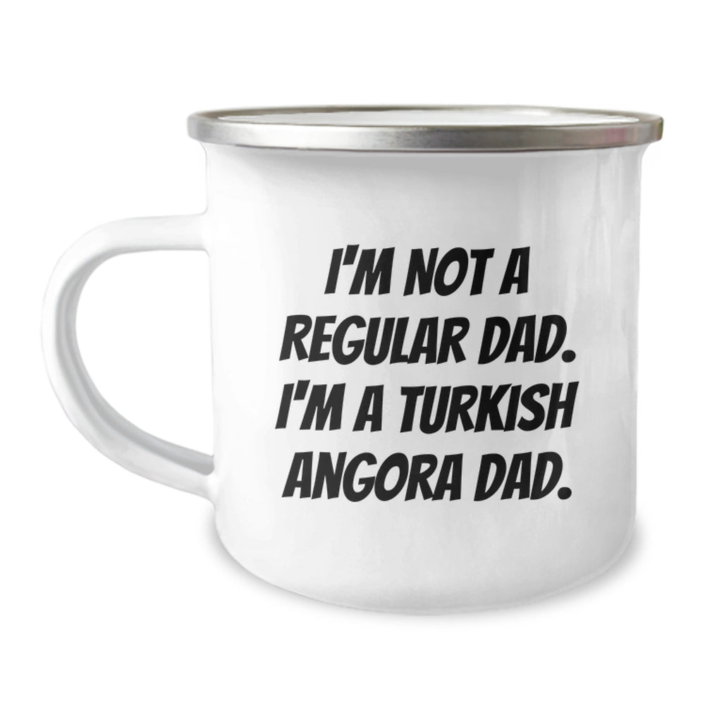 Turkish Angora Cat Lover Gifts from Dad - Men, Funny 'I'm Not A Regular Dad. I'm A Turkish Angora Dad.' Camping Mug for Christmas Unique Presents - Image 1