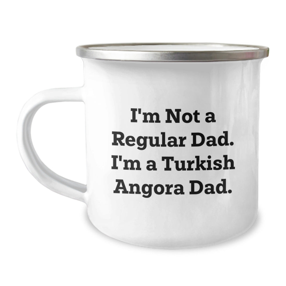 Funny Turkish Angora Cat Gifts for Dad, Unique Christmas Unique Gifts from a Men's Funny Camping Mug - Image 1