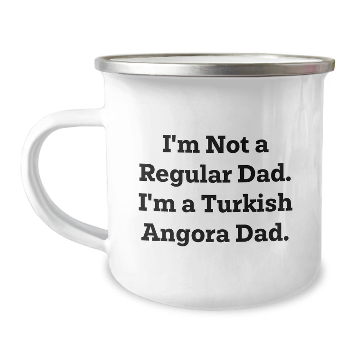 Funny Turkish Angora Cat Gifts for Dad, Unique Christmas Unique Gifts from a Men's Funny Camping Mug - Image 1
