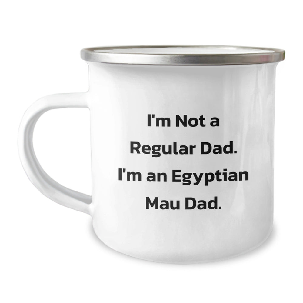 Funny Egyptian Mau Cat Dad Gifts for Friends, Christmas Unique Presents from Men to Family, Egyptian Mau Cat Camping Mug - Image 1