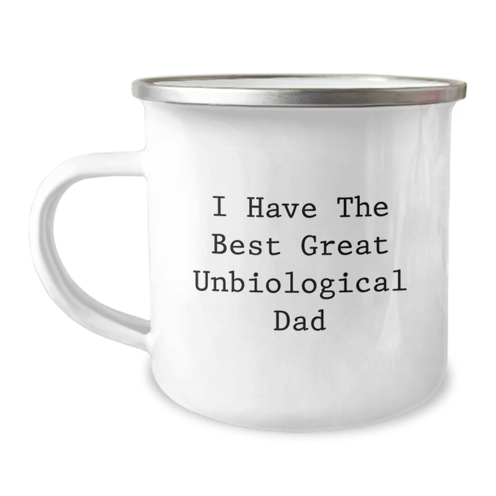 Funny Unbiological Dad Christmas Unique Gifts from Men, Unique Camping Mug for Unbiological Dad, Inspirational Quote - Image 1