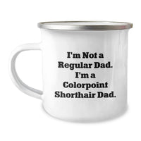 Load image into Gallery viewer, Unique Colorpoint Shorthair Cat Camping Mug Gifts from Dad on Birthday - Image 1
