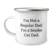 Load image into Gallery viewer, Funny Smoke Cat Dad Gifts from Men to Friends Birthday Unique Camping Mug - Image 1