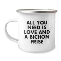 Load image into Gallery viewer, Bichon Frise Dog Lover Funny Camping Mug Gifts from Friends to Bichon Frise Dog Owners for Christmas Morning - Image 1
