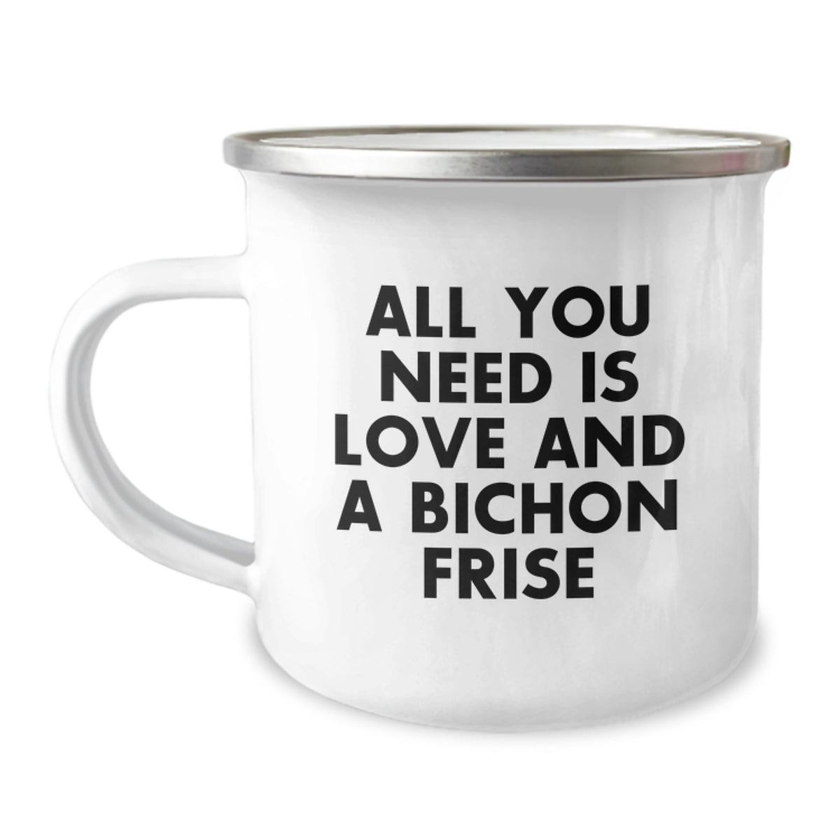 Bichon Frise Dog Lover Funny Camping Mug Gifts from Friends to Bichon Frise Dog Owners for Christmas Morning - Image 1