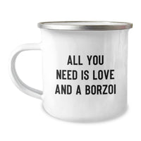Load image into Gallery viewer, Unique Borzoi Dog Gifts for Men or Women - Funny Camping Mug, All You Need Is Love And A Borzoi, Christmas Unique Gifts from Friends or Family - Image 1
